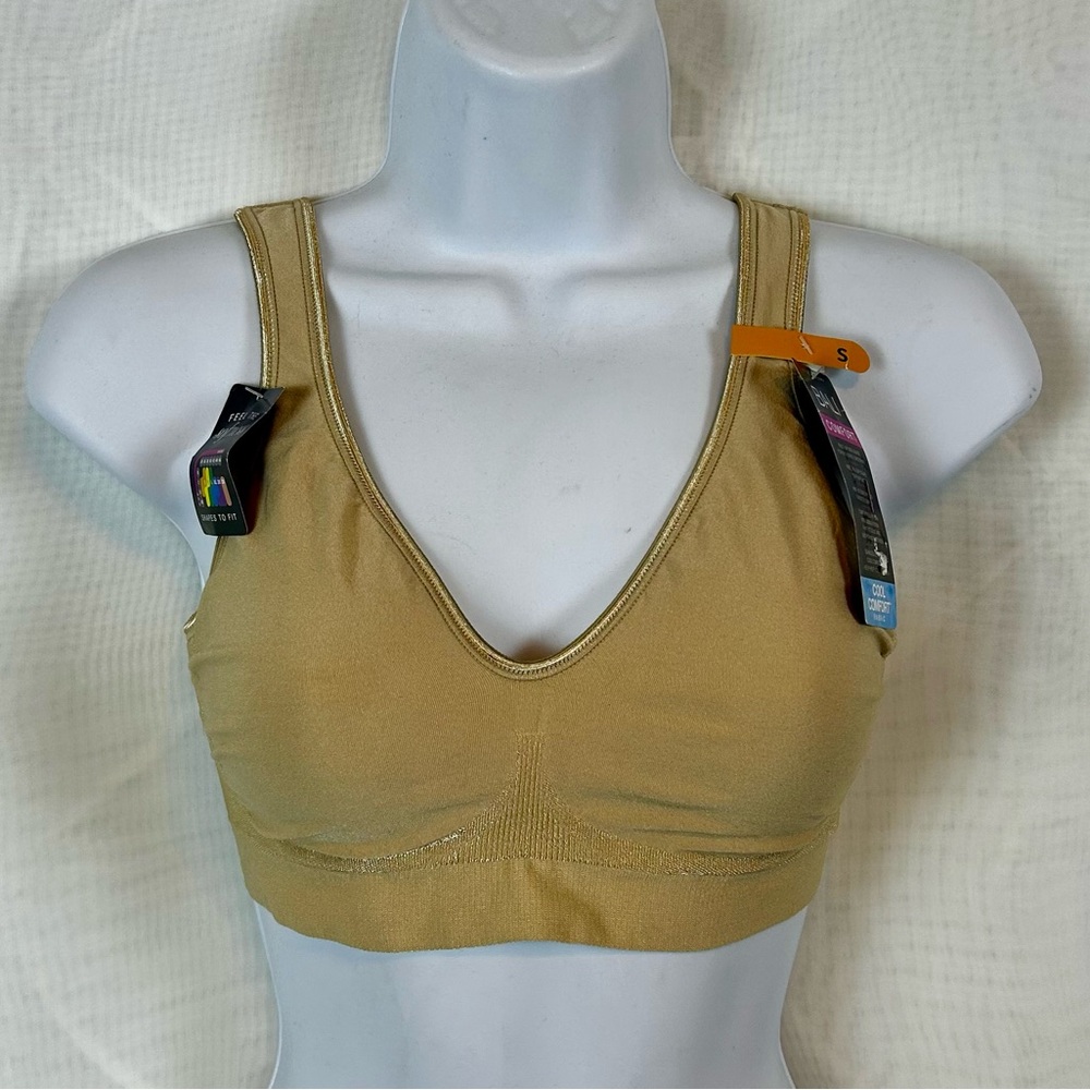 NWT Bali Comfort Lightweight Wirefree beige Stretch Bralette / Size small